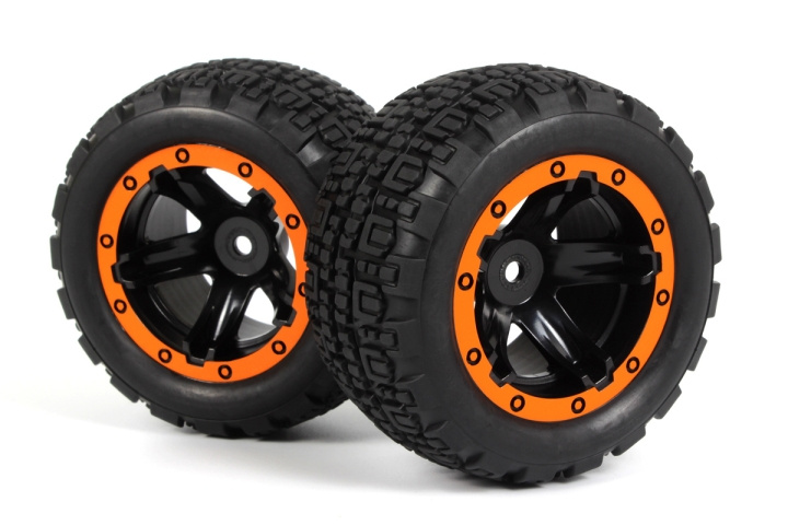 BLACKZON Slyder ST Wheels/Tires Assembled (Black/Orange) i gruppen LEKER, BARN OG BABY / Radiostyrt / Reservedeler & Ekstra tilbehør / Blackzon hos TP E-commerce Nordic AB (C30846)