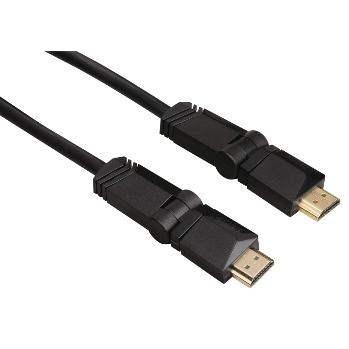 HAMA HDMI kabel ethernet 3m Svart Roterande Guld TL i gruppen Elektronikk / Kabler og adaptere / HDMI / Kabler hos TP E-commerce Nordic AB (C30869)