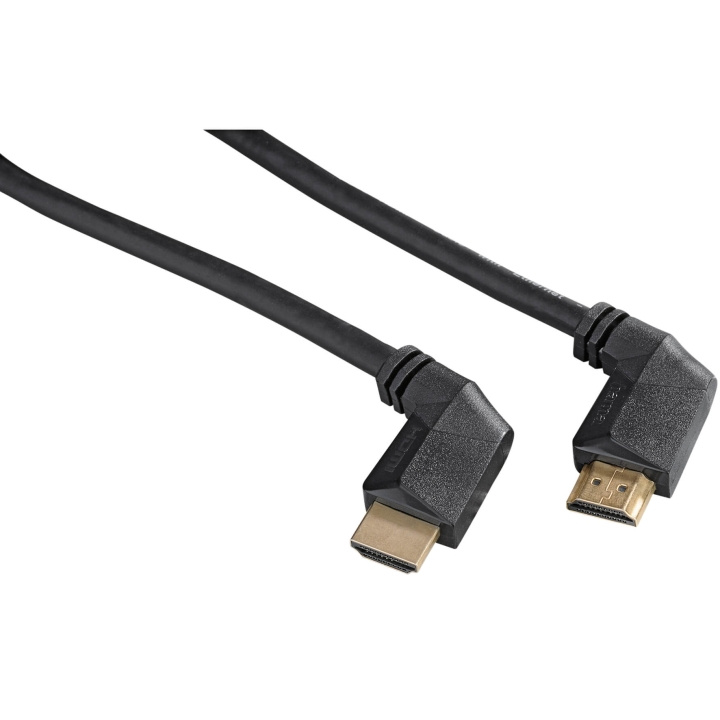 Hama HDMI kabel ethernet 1,5m Svart Vinklad 90 Guld TL i gruppen Elektronikk / Kabler og adaptere / HDMI / Kabler hos TP E-commerce Nordic AB (C30872)
