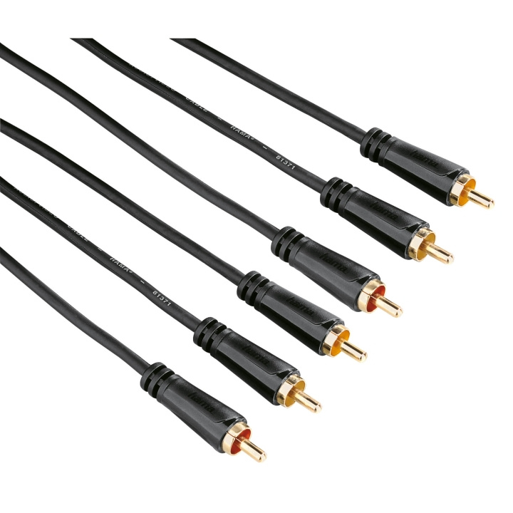 Hama Kabel Video 3xRCA-3xRCA Guld Svart 3m i gruppen Elektronikk / Kabler og adaptere / RCA / Kabler hos TP E-commerce Nordic AB (C30880)