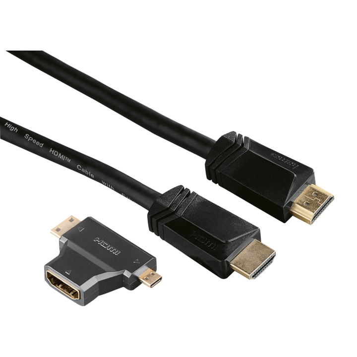 HAMA Kabel HDMI Ethernet 1,5m Svart Inkl HDMI Adapter i gruppen Elektronikk / Kabler og adaptere / HDMI / Kabler hos TP E-commerce Nordic AB (C30884)
