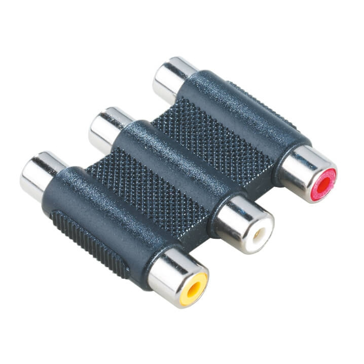 HAMA Adapter 3RCA-3RCA Svart Förläng. 3xhun-3xHona i gruppen Elektronikk / Kabler og adaptere / RCA / Adaptere hos TP E-commerce Nordic AB (C30893)