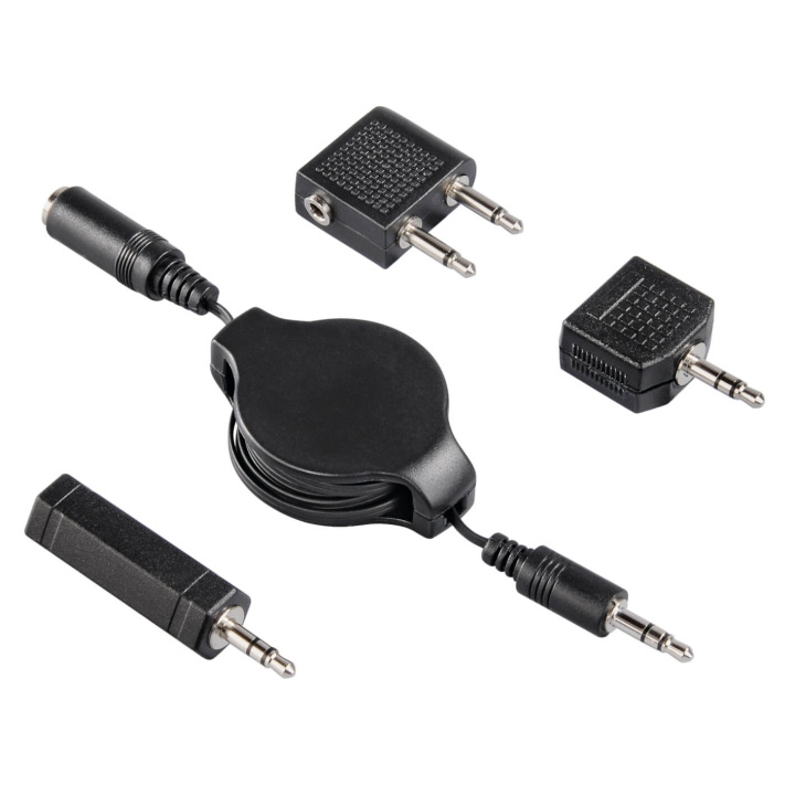 Hama Adapter Kit Inkl Kabel 3.5mm Roll-Up 1.2m i gruppen Elektronikk / Kabler og adaptere / Lyd analog / Adaptere hos TP E-commerce Nordic AB (C30895)