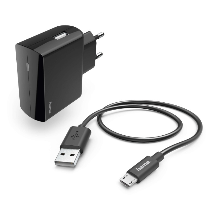 HAMA Lader 220V Micro-USB Kit 2.4A Svart i gruppen SMARTTELEFON & NETTBRETT / Ladere og Kabler / Vegglader / Vegglader microUSB hos TP E-commerce Nordic AB (C30949)