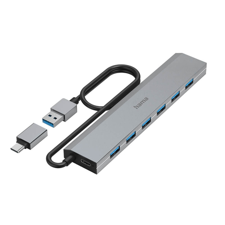 Hama USB Hub 7 Ports incl. Power Supply Unit i gruppen Datautstyr / Datamaskin Tilbehør / USB-Hubs hos TP E-commerce Nordic AB (C30957)