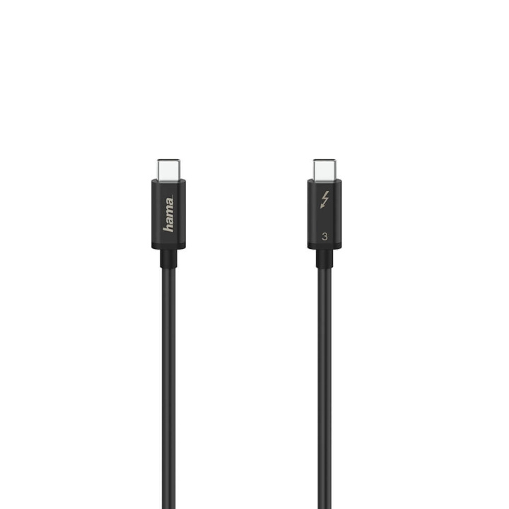 Hama Kabel USB-C Thunderbolt-3 40 Gbit/s Ultra-HD 5K 0,5 m Svart i gruppen Datautstyr / Kabler og adaptere / USB / USB-C hos TP E-commerce Nordic AB (C30976)