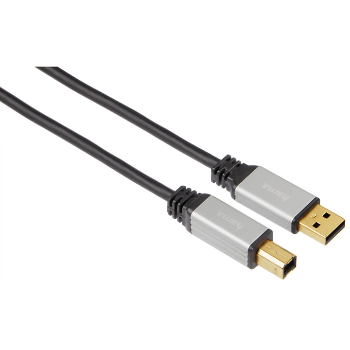 Hama Kabel USB A-B Guld Pro Svart 5m i gruppen Datautstyr / Kabler og adaptere / USB / USB-A / Kabler hos TP E-commerce Nordic AB (C31122)