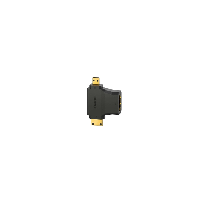 Hama Adapter HDMI -HDMI Mini och HDMI Micro Guld Svart i gruppen Elektronikk / Kabler og adaptere / HDMI / Adaptere hos TP E-commerce Nordic AB (C31194)