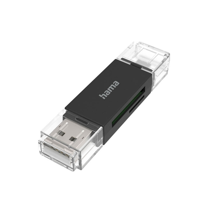 Hama Kortleser USB-A Micro-USB SD/microSD i gruppen Elektronikk / Lagringsmedia / Minnekortleser hos TP E-commerce Nordic AB (C31204)