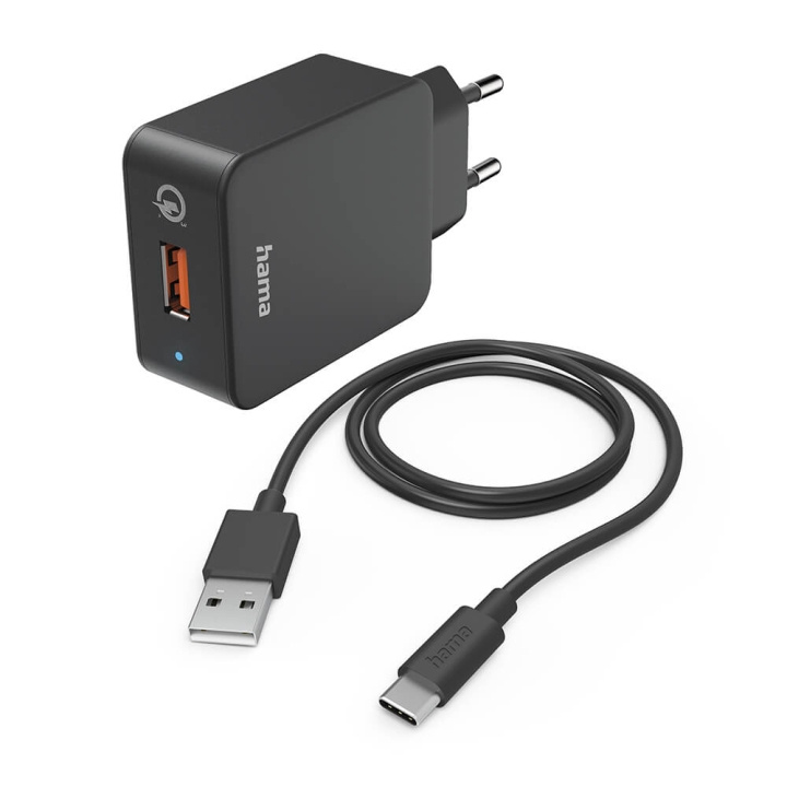 Hama Lader 220V med USB-C Cable Qualcomm 19.5W Svart i gruppen SMARTTELEFON & NETTBRETT / Ladere og Kabler / Vegglader / Vegglader Type C hos TP E-commerce Nordic AB (C31232)