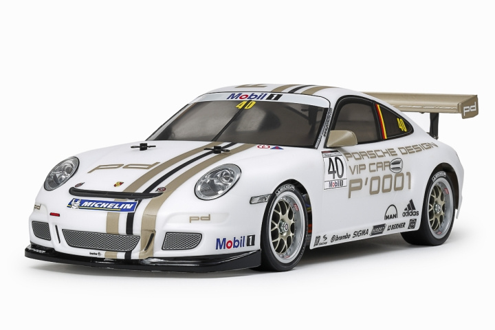 Tamiya 1/10 R/C Porsche 911 GT3 CUP VIP 2008 (TT-01 E) i gruppen LEKER, BARN OG BABY / Radiostyrt / Radiostyrte biler hos TP E-commerce Nordic AB (C31821)