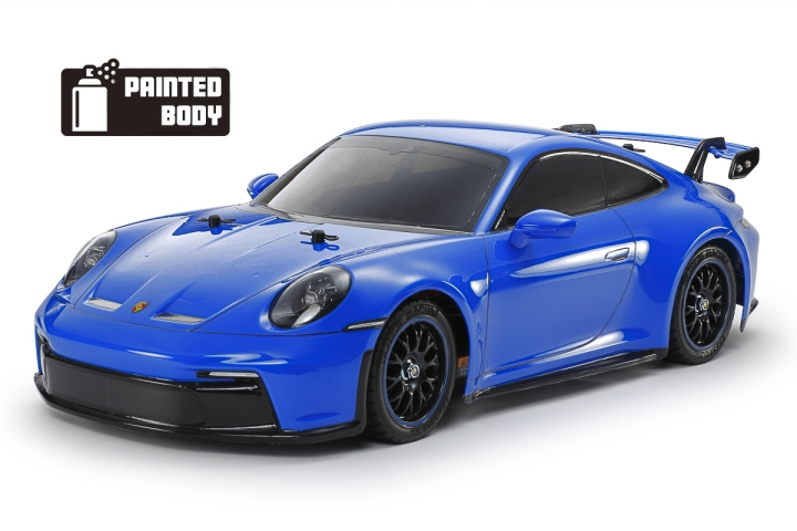 Tamiya 1/10 R/C Porsche 911 GT3 (992) (Blå PB) (TT-02) i gruppen LEKER, BARN OG BABY / Radiostyrt / Radiostyrte biler hos TP E-commerce Nordic AB (C31823)