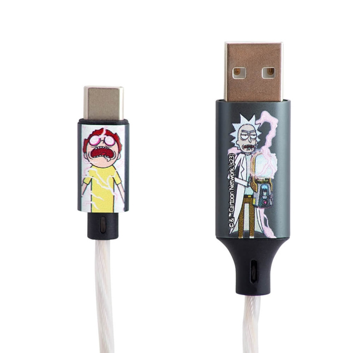 RICK&MORTY USB A til C Light-Up 1,2m Shock i gruppen SMARTTELEFON & NETTBRETT / Ladere og Kabler / Kabler / Kabler type C hos TP E-commerce Nordic AB (C32121)