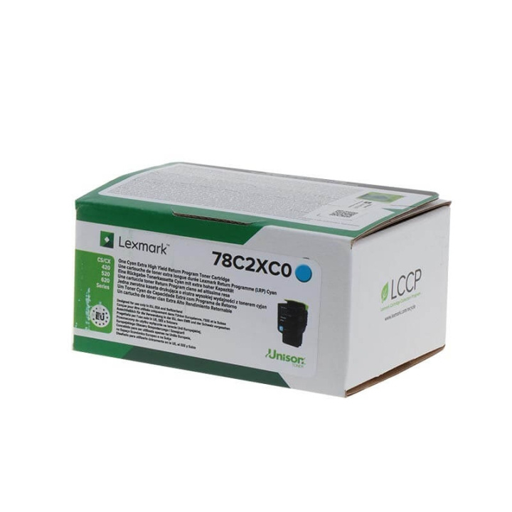 Lexmark Toner 78C2XC0 Cyan Extra High Yield, Return i gruppen Datautstyr / Skrivere og tilbehør / Blekk og toner / Toner / Lexmark hos TP E-commerce Nordic AB (C32158)