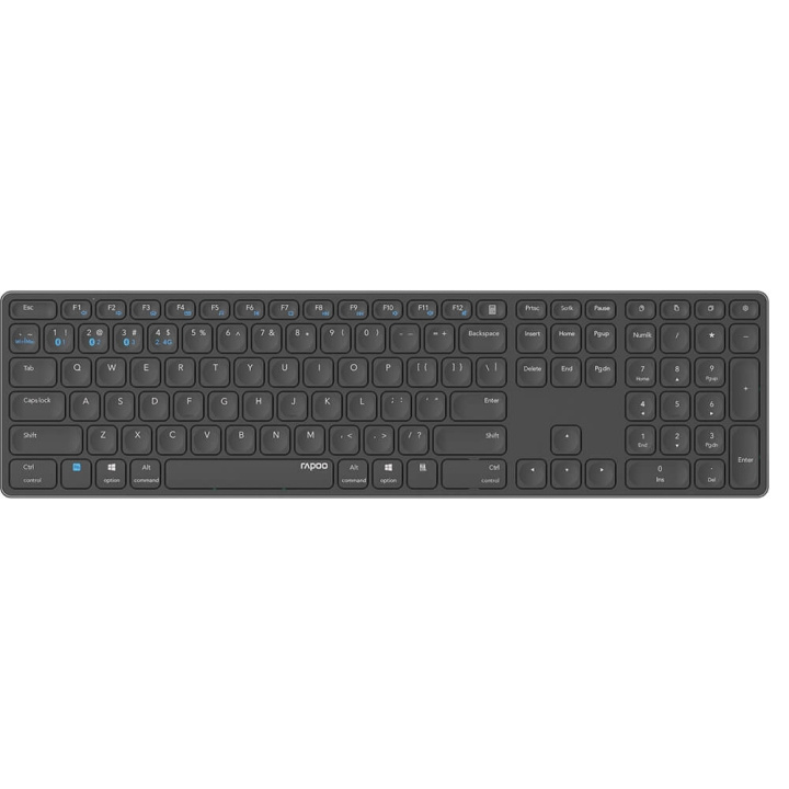 Rapoo Tastatur E9800M Multi-Mode Trådløst Mørkegrå i gruppen Datautstyr / Mus & Tastatur / Tastatur / Trådløs hos TP E-commerce Nordic AB (C32264)