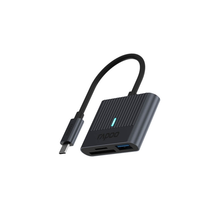 Rapoo UCR-3001 USB-C Kortleser i gruppen Elektronikk / Lagringsmedia / Minnekort / Adaptere hos TP E-commerce Nordic AB (C32277)