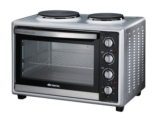 Ariete Oven w/hotplates, 40L, steel i gruppen HJEM, HUS OG HAGE / Husholdningsapparater / Benkkomfyrer og kokeplater hos TP E-commerce Nordic AB (C32349)