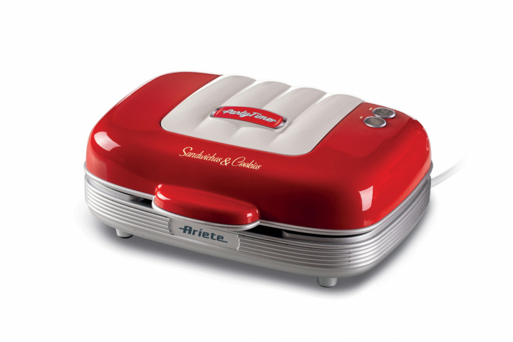 Ariete Party Time 3 i 1 Sandwich & Cookies Red (hvit/rød) i gruppen HJEM, HUS OG HAGE / Husholdningsapparater / Brødristere og toastjern / Bordgriller & Raclette hos TP E-commerce Nordic AB (C32414)