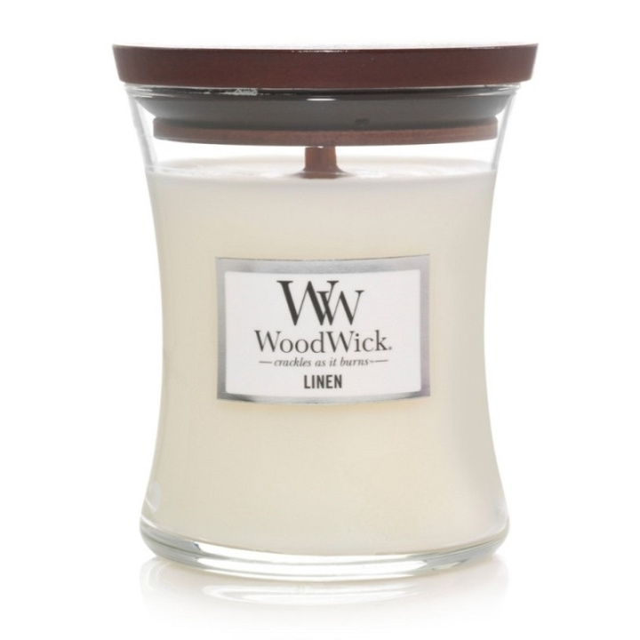 WoodWick Medium - Linen i gruppen HELSE OG SKJØNNHET / Duft og parfyme / Andre dufter / Duftlys hos TP E-commerce Nordic AB (C32522)