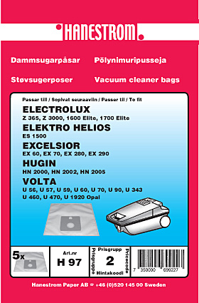 hanestroem Dammsugarpåsar Hanestrom Electrolux Z 365 i gruppen HJEM, HUS OG HAGE / Rengjøringsprodukter / Støvsugere og tilbehør / Tilbehør / Støvsugerposer hos TP E-commerce Nordic AB (C33201)