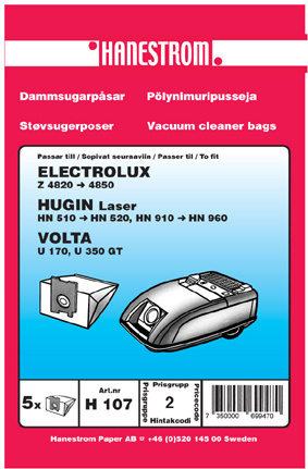 hanestroem Dammsugarpåsar Hanestrom Hugin Laser i gruppen HJEM, HUS OG HAGE / Rengjøringsprodukter / Støvsugere og tilbehør / Tilbehør / Støvsugerposer hos TP E-commerce Nordic AB (C33202)