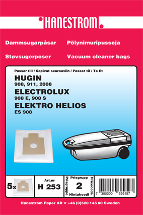 hanestroem Støvsugerposer Hanestrom Hugin 908 i gruppen HJEM, HUS OG HAGE / Rengjøringsprodukter / Støvsugere og tilbehør / Tilbehør / Støvsugerposer hos TP E-commerce Nordic AB (C33206)