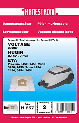hanestroem Dammsugarpåsar Hanestrom Hugin Cirrus i gruppen HJEM, HUS OG HAGE / Rengjøringsprodukter / Støvsugere og tilbehør / Tilbehør / Støvsugerposer hos TP E-commerce Nordic AB (C33208)
