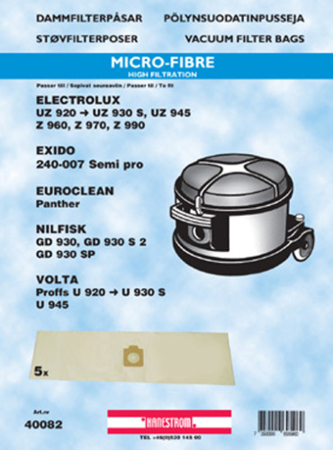 hanestroem Dammsugarpåsar Hanestrom Nilfisk GD 930 syntet 5st i gruppen HJEM, HUS OG HAGE / Rengjøringsprodukter / Støvsugere og tilbehør / Tilbehør / Støvsugerposer hos TP E-commerce Nordic AB (C33223)