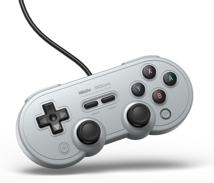8Bitdo SN30 Pro USB-spillkontroller, grå, Switch / PC i gruppen Elektronikk / TV-spill & tilbehør / Nintendo Switch / Tilbehør hos TP E-commerce Nordic AB (C33315)