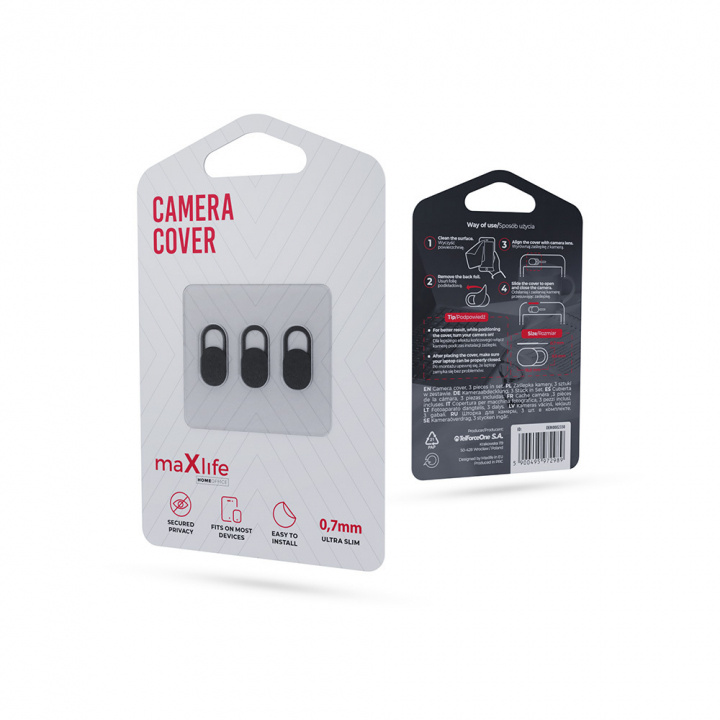 Maxlife Home Office Webcam Protector, 3-pakning i gruppen Datautstyr / Bærbare datamaskiner og tilbehør / Andre hos TP E-commerce Nordic AB (C33682)