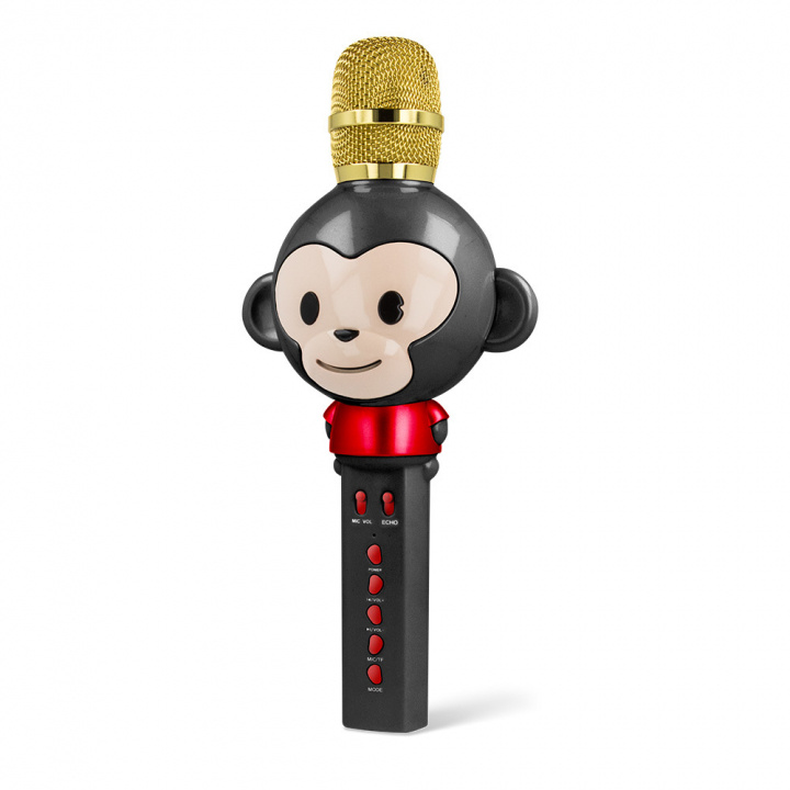 Maxlife Animal MX-100 - Bluetooth-karaokemikrofon med innebygd høyttaler, svart i gruppen Elektronikk / Lyd & Bilde / Håndholdte mikrofoner hos TP E-commerce Nordic AB (C33684)