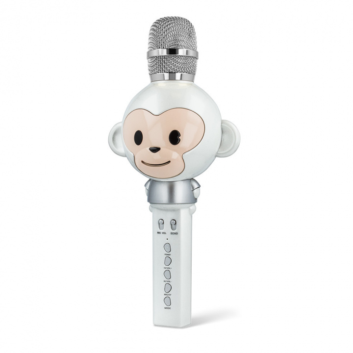 Maxlife Animal MX-100 - Bluetooth-karaokemikrofon med innebygd høyttaler, hvit i gruppen Elektronikk / Lyd & Bilde / Håndholdte mikrofoner hos TP E-commerce Nordic AB (C33685)
