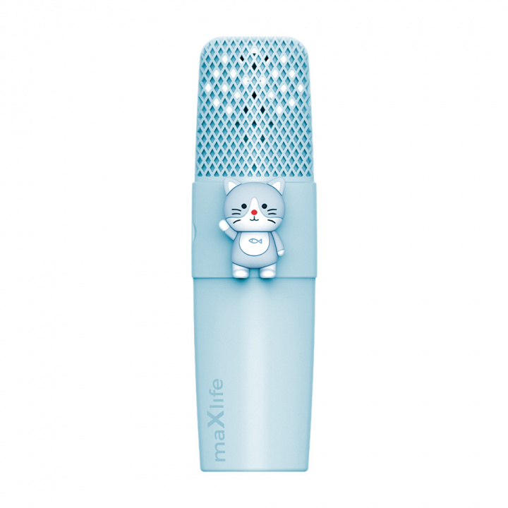 Maxlife Animal MXBM-500 - Bluetooth-karaokemikrofon med høyttaler, blå i gruppen Elektronikk / Lyd & Bilde / Håndholdte mikrofoner hos TP E-commerce Nordic AB (C33687)