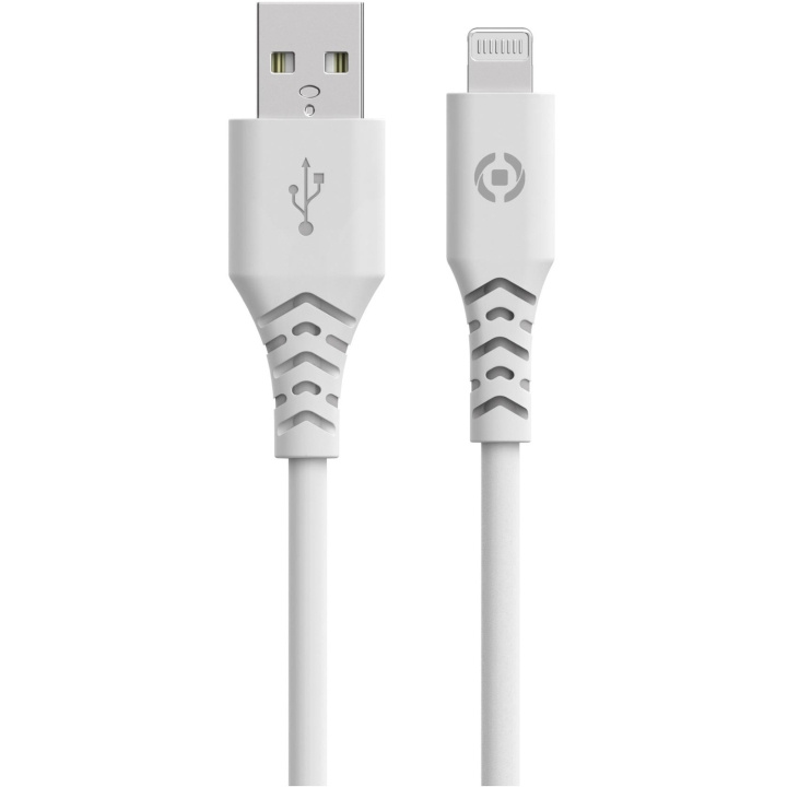 Celly Planet USB-A - Lightning-kabel 1,5m av 100% återvunnen plast Vit i gruppen SMARTTELEFON & NETTBRETT / Ladere og Kabler / Kabler / Kabler Lightning hos TP E-commerce Nordic AB (C33794)