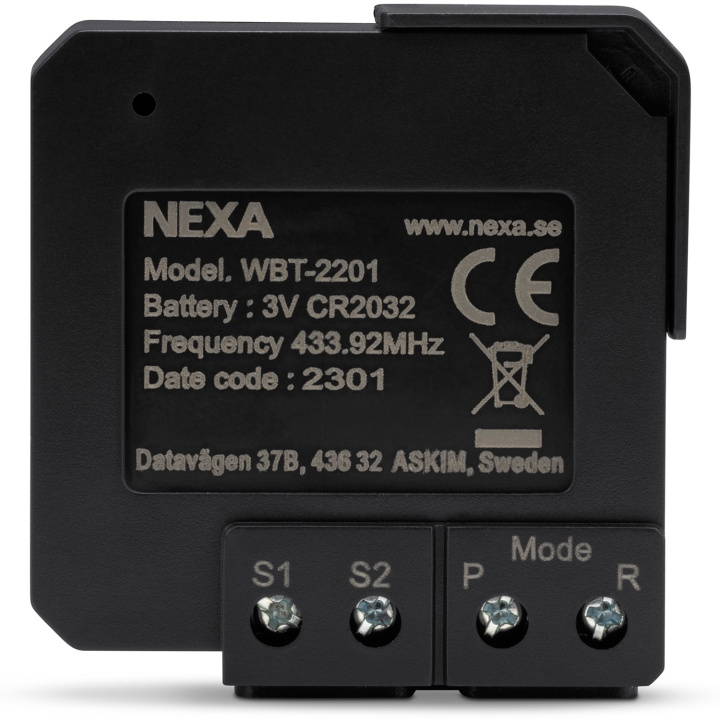 nexa WBT-2201 Inbyggnadsändare batteri På/Av/Dimmer 2 kanaler i gruppen HJEM, HUS OG HAGE / Smarthus / Smarte sensorer hos TP E-commerce Nordic AB (C33829)