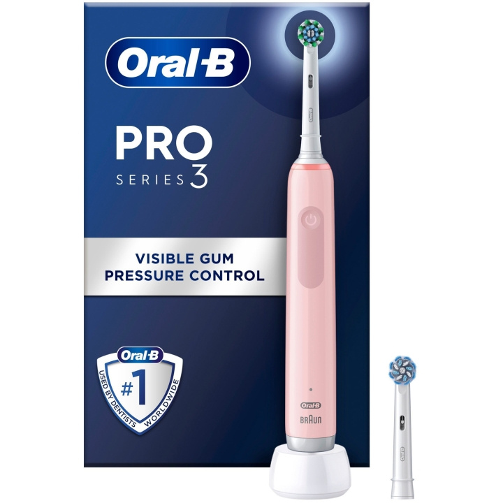 Oral B Elektrisk tannbørste Pro3 Pink + ekstra refill i gruppen HELSE OG SKJØNNHET / Munnpleie / Elektriske tannbørster hos TP E-commerce Nordic AB (C33851)