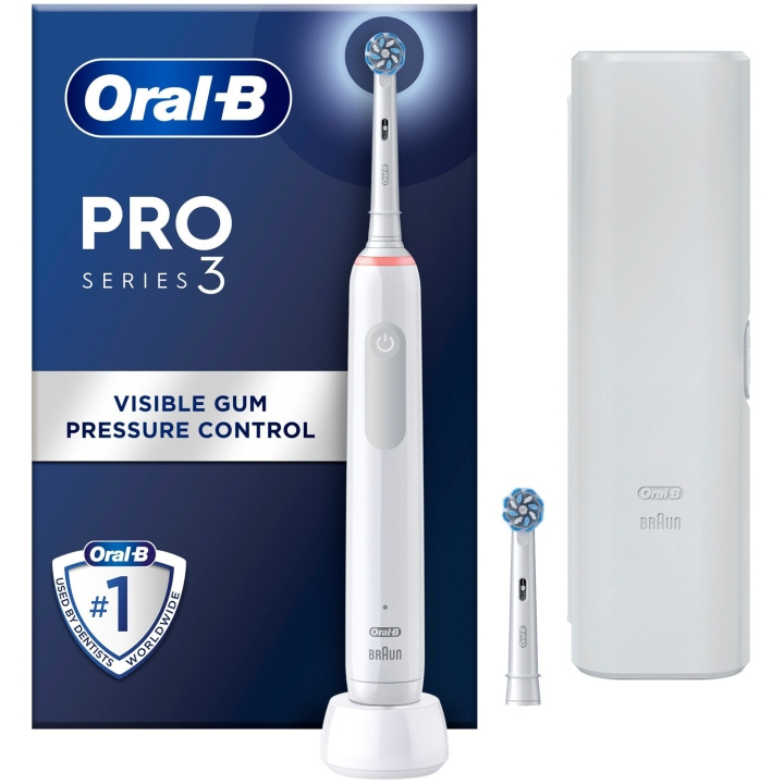 Oral B Elektrisk tannbørste Pro3 hvit + ekstra refill + TC i gruppen HELSE OG SKJØNNHET / Munnpleie / Elektriske tannbørster hos TP E-commerce Nordic AB (C33856)