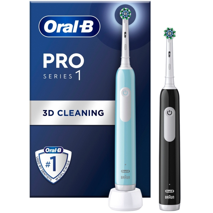 Oral B Elektrisk tannbørste Pro1 Duo Svart / Turkis i gruppen HELSE OG SKJØNNHET / Munnpleie / Elektriske tannbørster hos TP E-commerce Nordic AB (C33857)