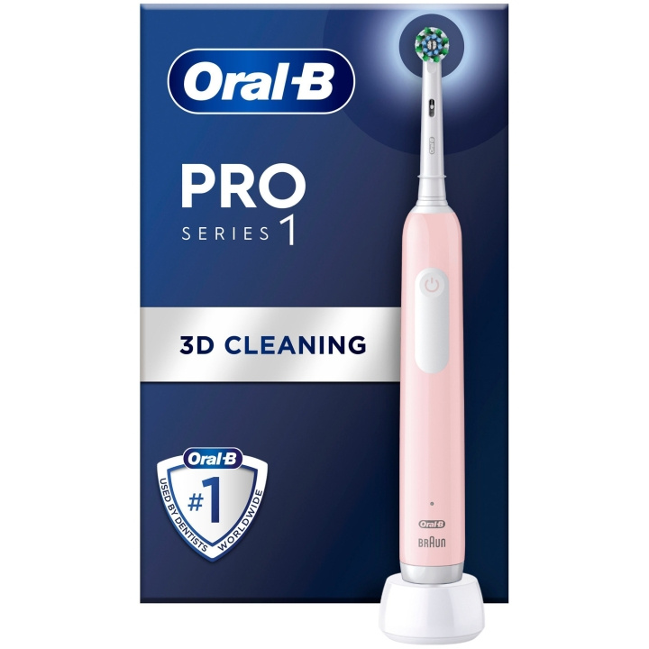 Oral B Eltandborste Pro1 Pink + Extra Refill i gruppen HELSE OG SKJØNNHET / Munnpleie / Elektriske tannbørster hos TP E-commerce Nordic AB (C33858)