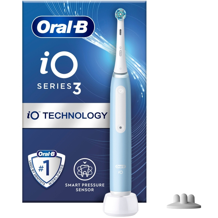 Oral B Eltandborste iO3S Ice Blue i gruppen HELSE OG SKJØNNHET / Munnpleie / Elektriske tannbørster hos TP E-commerce Nordic AB (C33863)