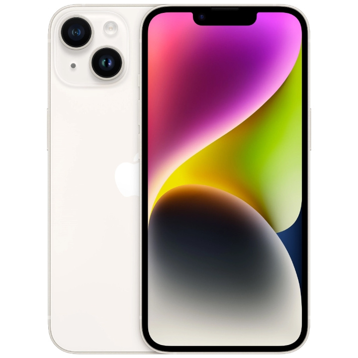 Apple iPhone 14 128 GB Starlight i gruppen SMARTTELEFON & NETTBRETT / Mobiltelefoner & smartphones hos TP E-commerce Nordic AB (C33915)