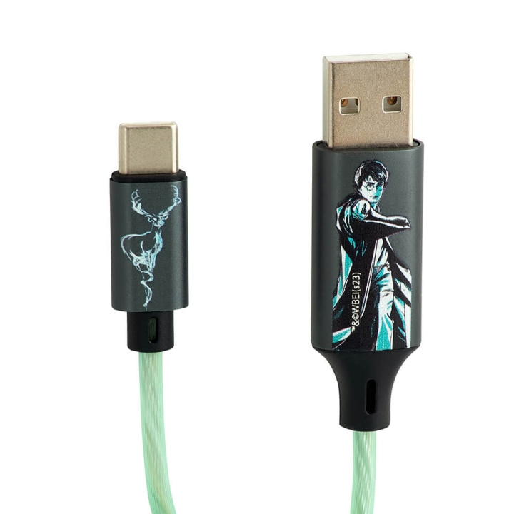 Harry Potter USB A til C Light-Up 1,2m Patronus i gruppen SMARTTELEFON & NETTBRETT / Ladere og Kabler / Kabler / Kabler type C hos TP E-commerce Nordic AB (C34659)