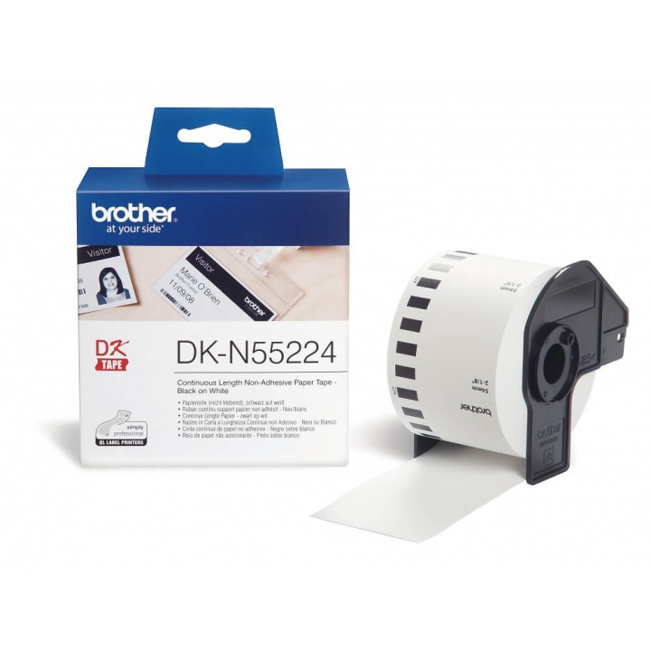 Brother Tape DK-N55224 54mm Svart på Vit i gruppen Datautstyr / Skrivere og tilbehør / Skrivere / Merkemaskiner og tilbehør / Etiketter hos TP E-commerce Nordic AB (C34690)