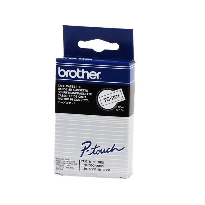 Brother Tape TC-201 12mm Svart på Vit i gruppen Datautstyr / Skrivere og tilbehør / Skrivere / Merkemaskiner og tilbehør / Tape hos TP E-commerce Nordic AB (C34708)