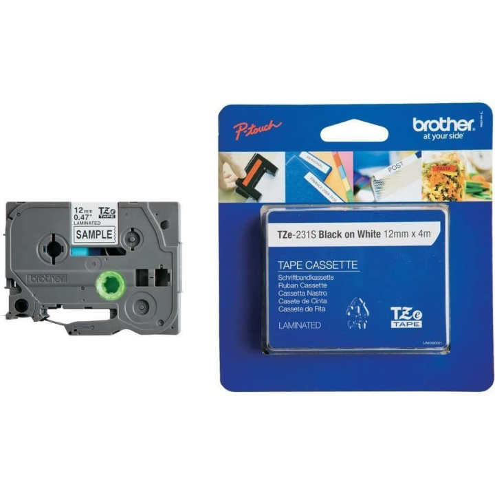 Brother Tape TZE-231S 12mm Svart på Vit i gruppen Datautstyr / Skrivere og tilbehør / Skrivere / Merkemaskiner og tilbehør / Tape hos TP E-commerce Nordic AB (C34725)