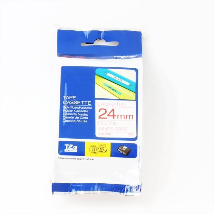 Brother Tape TZE-252 24mm Röd på Vit i gruppen Datautstyr / Skrivere og tilbehør / Skrivere / Merkemaskiner og tilbehør / Tape hos TP E-commerce Nordic AB (C34732)
