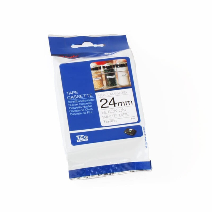 Brother Tape TZE-N251 24mm Svart på Vit i gruppen Datautstyr / Skrivere og tilbehør / Skrivere / Merkemaskiner og tilbehør / Tape hos TP E-commerce Nordic AB (C34774)