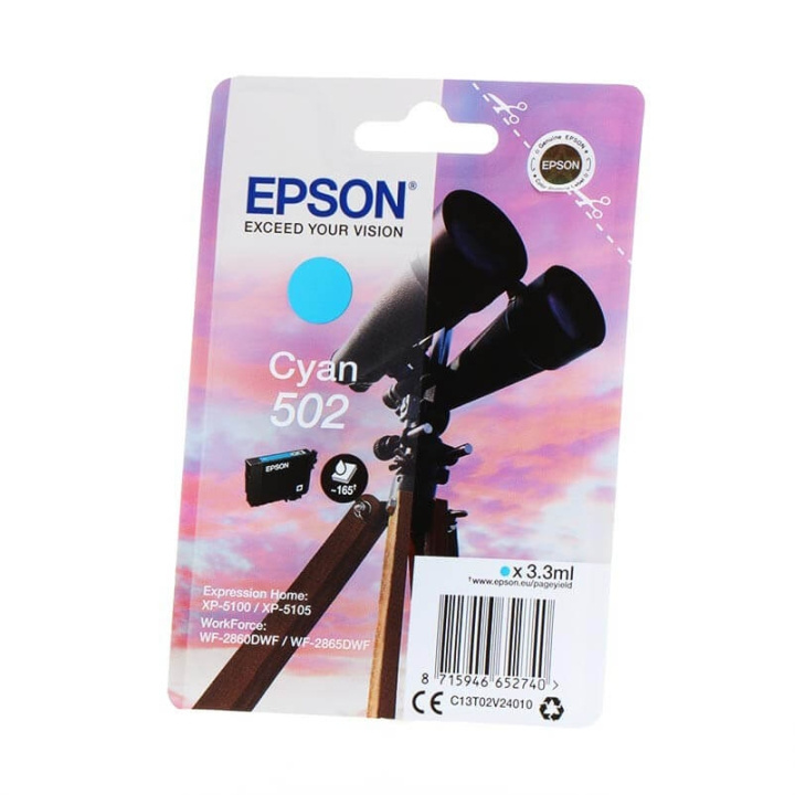 EPSON Blekk C13T02V24010 502 Cyan Binoculars i gruppen Datautstyr / Skrivere og tilbehør / Blekk og toner / Blekkpatroner / Epson hos TP E-commerce Nordic AB (C34812)