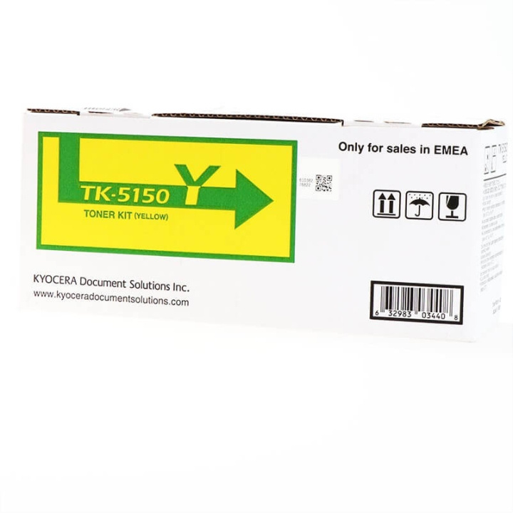 KYOCERA Toner 1T02NSANL0 TK-5150 Gul i gruppen Datautstyr / Skrivere og tilbehør / Blekk og toner / Toner / Kyocera hos TP E-commerce Nordic AB (C34864)