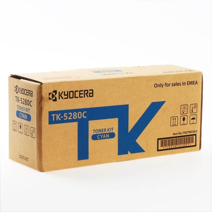 Kyocera Toner 1T02TWCNL0 TK-5280 Cyan i gruppen Datautstyr / Skrivere og tilbehør / Blekk og toner / Toner / Kyocera hos TP E-commerce Nordic AB (C34902)